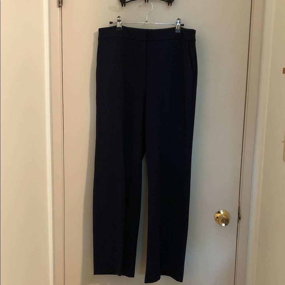Classic Straight-Leg Dress Pants in Navy Blue